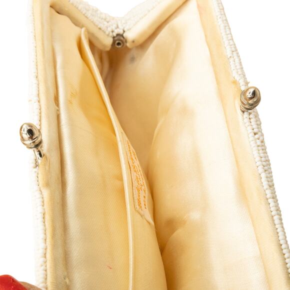 Walborg Vintage Cream Beaded Clutch Evening Handbag Small - Picture 3 of 6
